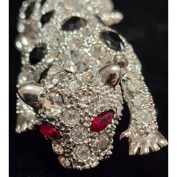 Kenneth Jay Lane (KJL) Vintage Jaguar Panther Leopard Vintage Brooch Tail Wags/M - Picture 2 of 5